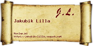 Jakubik Lilla névjegykártya